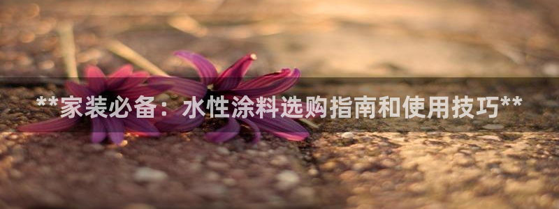 和记平台怎么样：**家装必备：水性涂料选购指南和使用技巧**