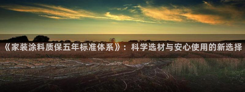 和记官网首页：《家装涂料质保五年标准体系》：科学选材与安心使